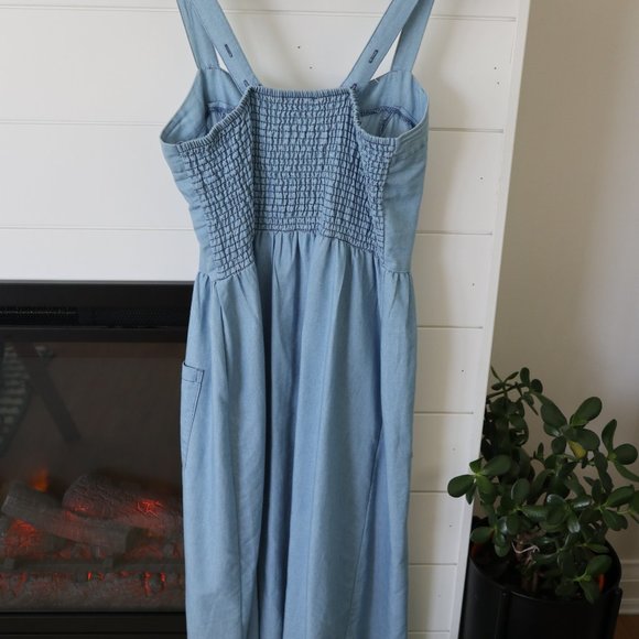 Blue "Denim" Button Down Dress - Picture 5 of 9